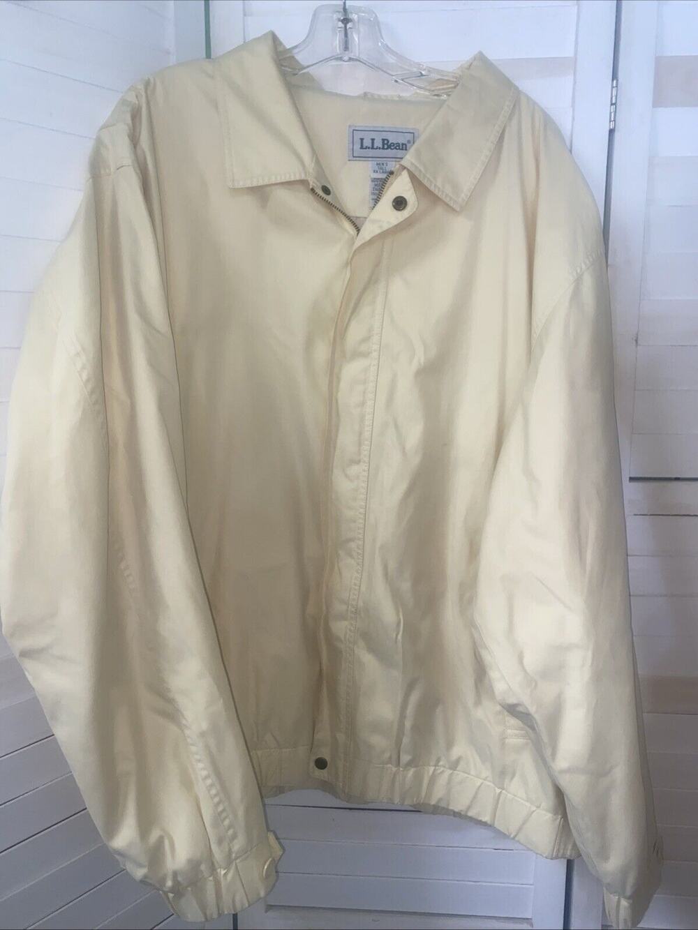 Vintage LL Bean Jacket Men’s Yellow Windbreaker Chore Lined Sz XX-Large